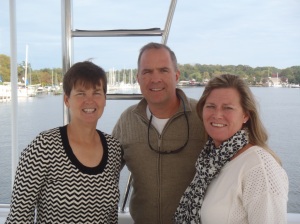 Kathy with Stacy and Vicky in Solomons